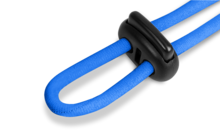 Schlüsselbänder Werbeartikel: Schlüsselband mit Größenversteller aus Kunststoff in schwarz