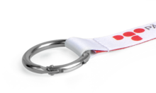 Schlüsselbänder Werbeartikel: Schlüsselband-Verschluss Karabinerring Metall 40 mm in silber glänzend