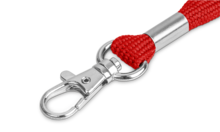 Schlüsselbänder Werbeartikel: Schlüsselband mit Manschette aus Metall in silber glänzend